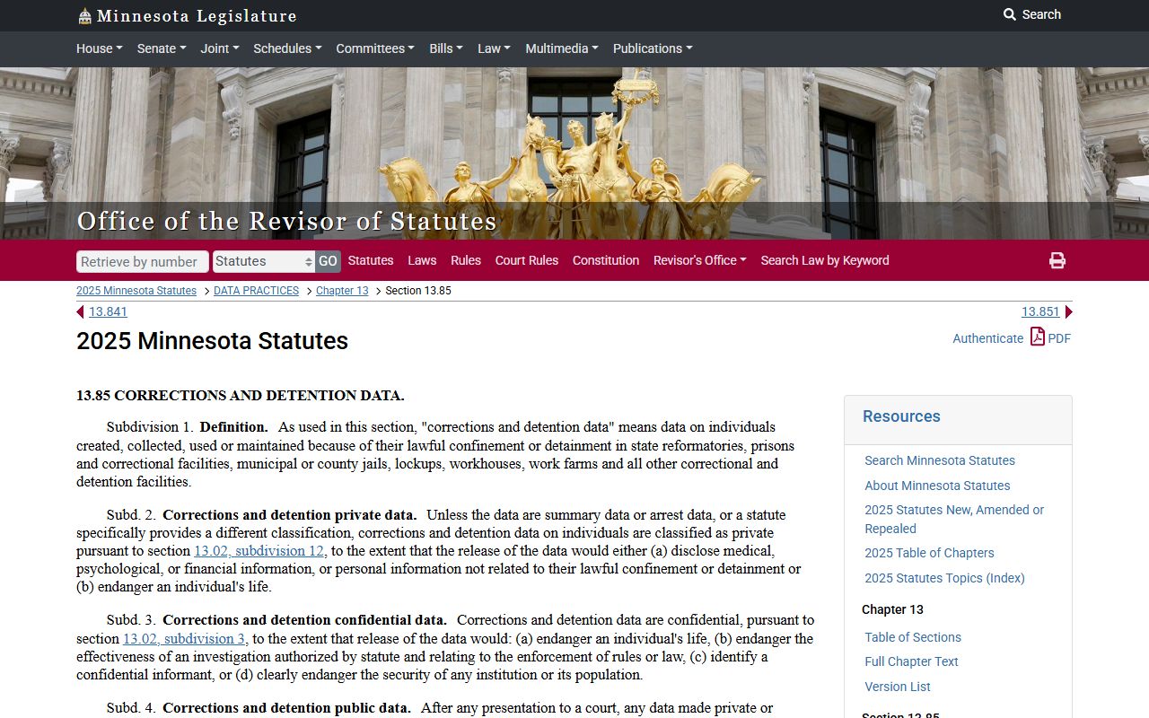 Dakota County public records corrections and detention data
